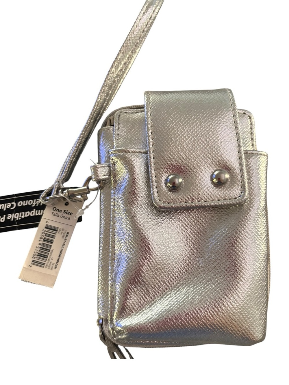 Forever 21 Metallic Silver Phone Holder Wallet